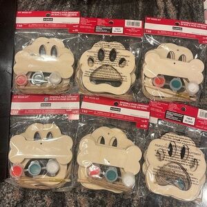 ArtMinds DIY Wood Ornament Kit paw print and dog bone 6 sets of 6